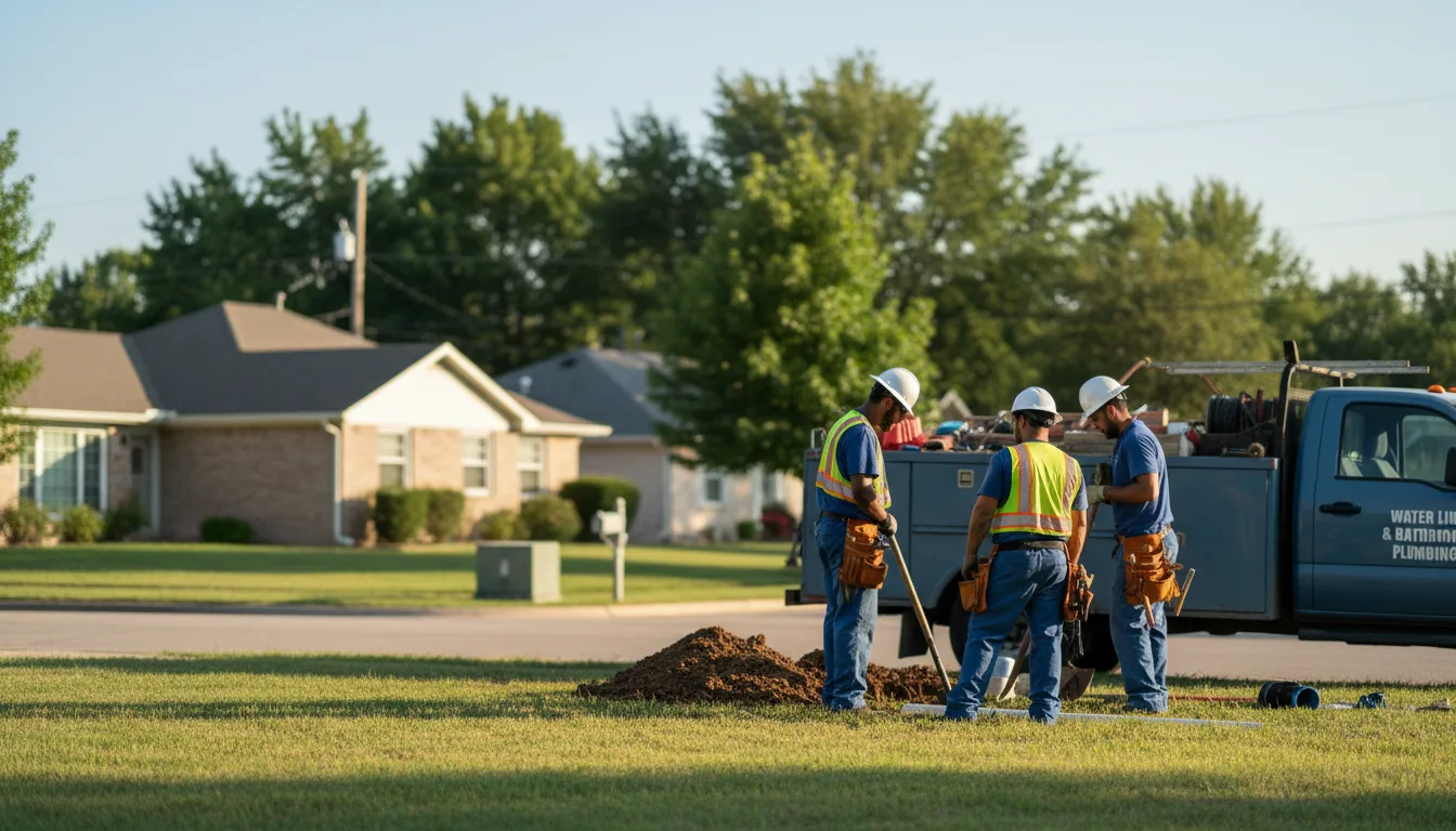 Residential water line and bathroom plumbing service in Franklin, AR